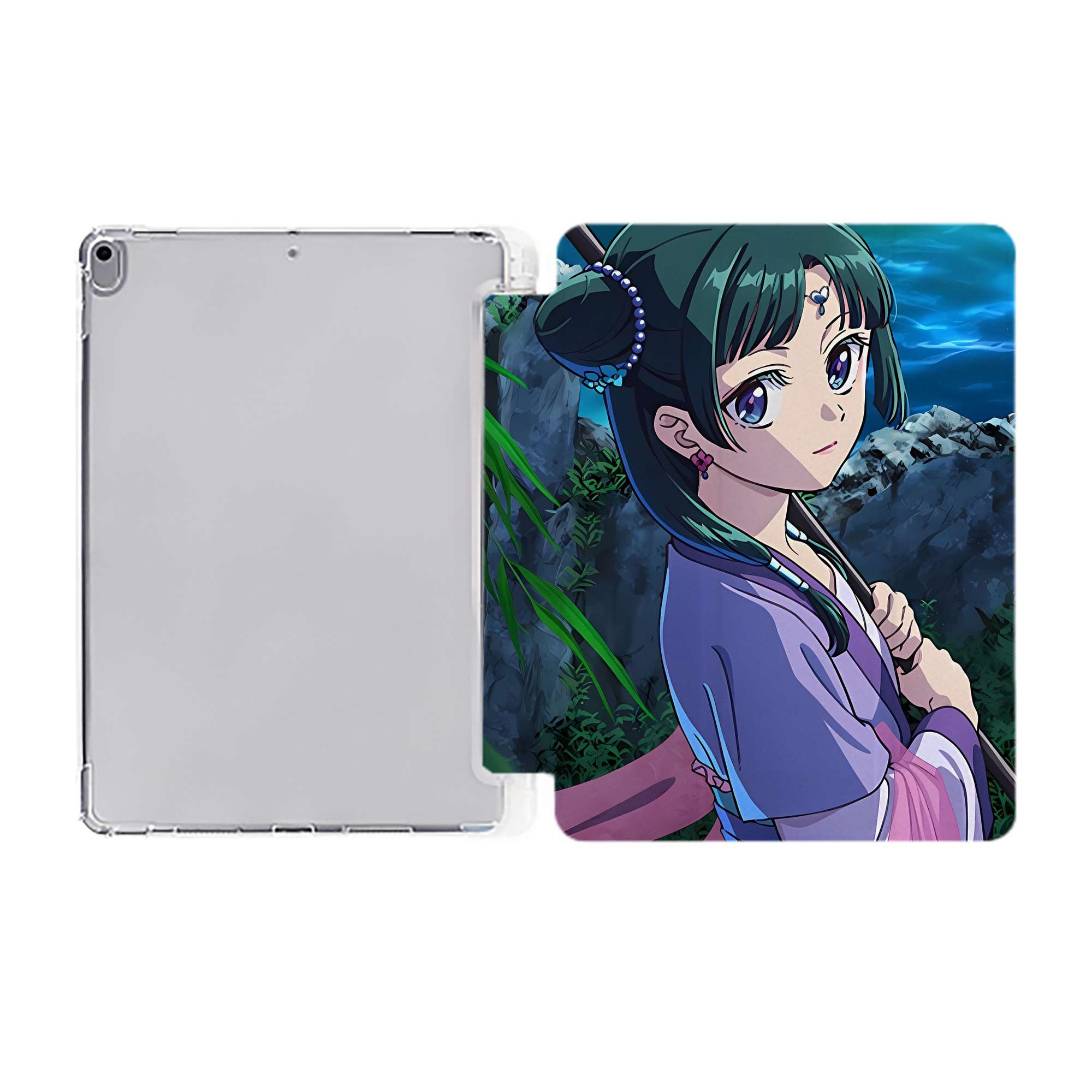 （画像用） 薬屋のひとりごと The Apothecary Diaries IPad ケース ペン収納付き 三つ折りスタンド PUレザー×シリコン 対応機種9.5/10.5/10.9インチ